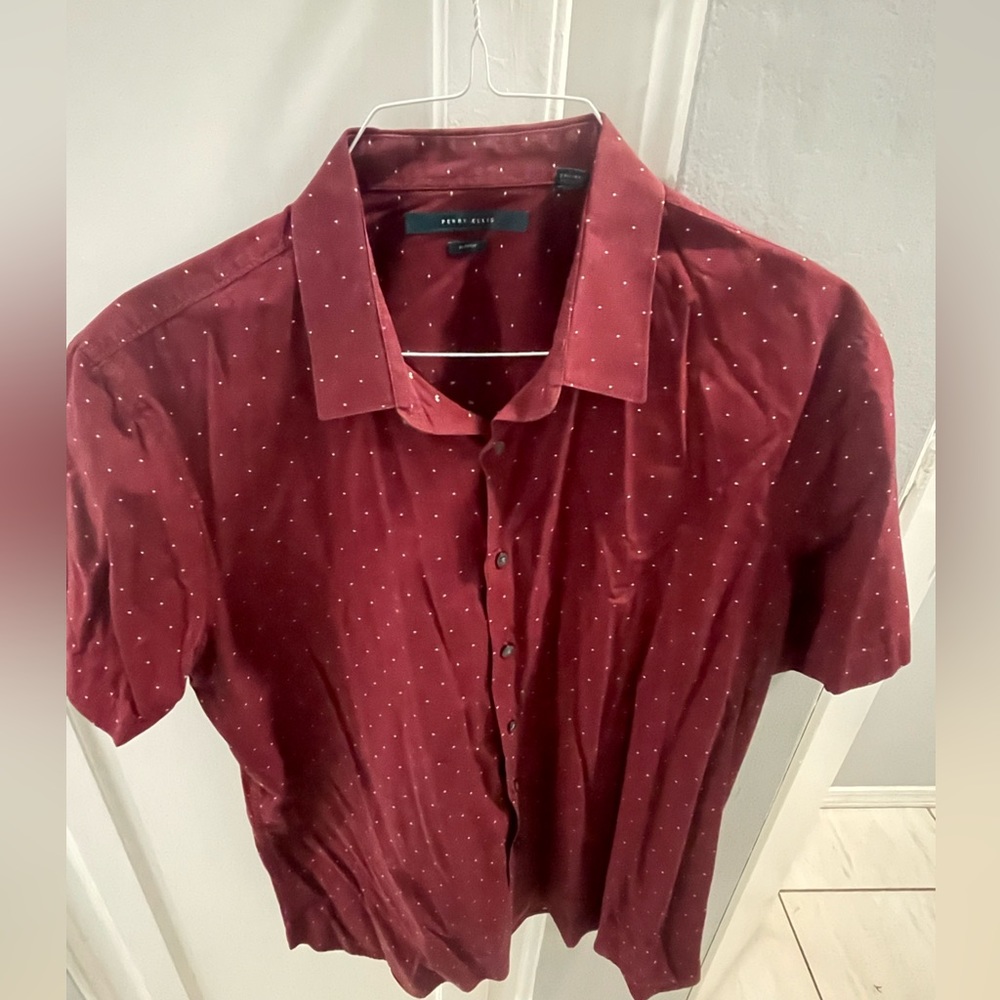 Perry Ellis Short sleeve button up shirt slim fit size XXL